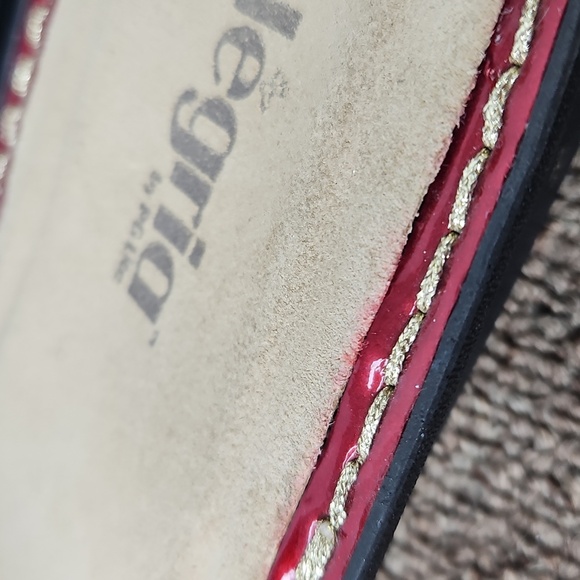 Alegria MIL-124 Red Patent Leather Platform Thong Sandals Sz 38 / 8 Womens - Picture 8 of 9